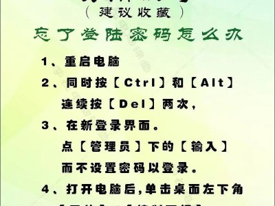 电脑开机密码修改错误的解决方法（探索忘记或错误修改电脑开机密码的解决方案）